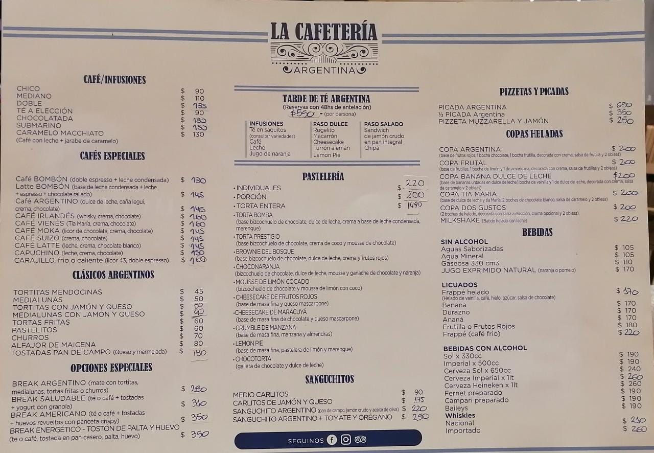 Carta de LA CAFETERIA ARGENTINA — página 2